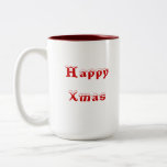 Gelukkige Kerstmis. Rood en Wit. Douane Mokken