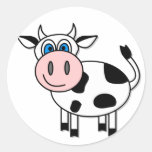 Gelukkige Klantgerichte Koe -! Ronde Stickers