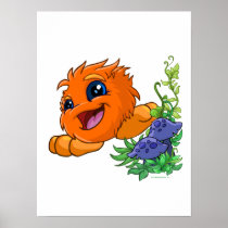 Gelukkige oranje JubJub in Centrale Neopia posters