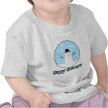 Gelukkige vakantiesneeuwman t-shirts