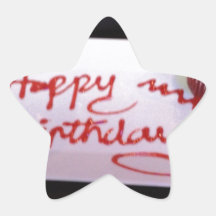 Gelukkige verjaardag cupcake stervormige stickers