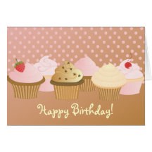 Gelukkige Verjaardag Cupcakes Kaart