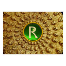 Gemme d'émeraude de vert de MONOGRAMME de DISQUE d Cartes De Visite Professionnelles