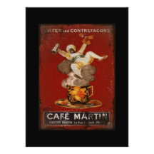 Génie de Martin de café Invitations