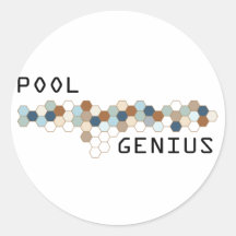 Génie de piscine autocollant rond
