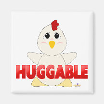 Gentil à croquer rouge de poulet blanc gentil à cr magnets pour réfrigérateur