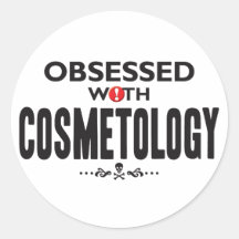 Geobsedeerde de kosmetiek ronde sticker
