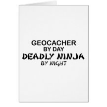 Geocacher Ninja mortel par nuit Cartes De Vœux