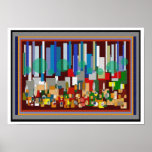 geometrisch herfst uit poster