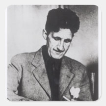 George Orwell Autocollant Carré