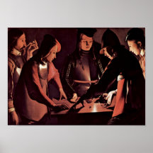 Georges de La Tour - les joueurs de matrices Posters