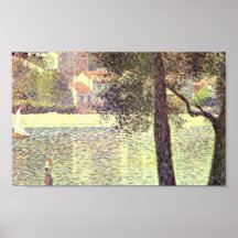 Georges Seurat - la Seine chez Courbevoie Posters