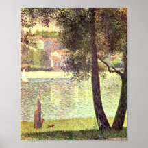 Georges Seurat-The la Seine chez Courbevoie Affiches