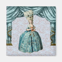 Georgian Lady with Closed Fan - Blue Magneten