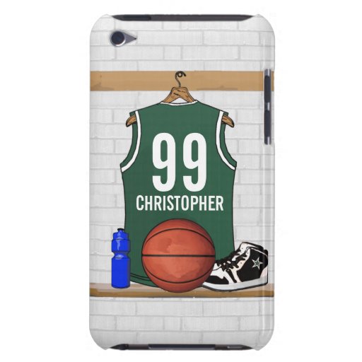 Gepersonaliseerd Basketbal (groen) Jersey Barely There iPod Hoesjes