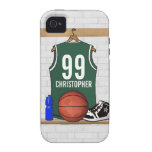 Gepersonaliseerd Basketbal (groen) Jersey iPhone 4/4S Case