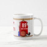 Gepersonaliseerd Rood Basketbal Jersey Koffie Mok