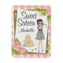Gepersonaliseerd Snoepje 16 de Modieuze Bloem Mage Rechthoekige Magneet