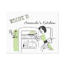 Gepersonaliseerde Retro Keuken | het Decor van het Stretched Canvas Prints