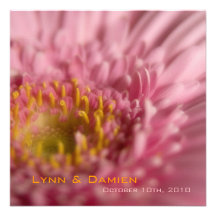 Gerbera rose • Faire-part de mariage