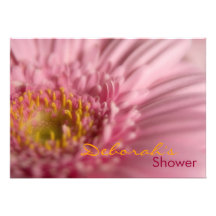 Gerbera rose • Invitation nuptiale de douche