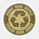 Gerecycleerde Grunge Ronde Sticker