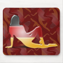 German Girl Silhouette Flag Mouse Pad