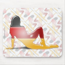 German Girl Silhouette Flag Mousepad