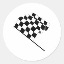 Geruite Vlag Ronde Stickers