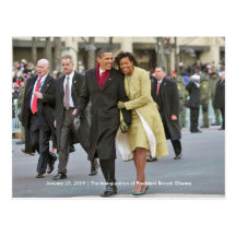 GESCHIEDENIS: Barack en Michelle Obama Inauguratio Wenskaarten