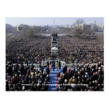 GESCHIEDENIS: Menigte bij de Inauguratie van Obama Wenskaarten