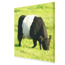 Geschilderd kijk de Omgorde Koe van Galloway op Ge Gallerij Wrapped Canvas