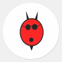 Geschokte Duivel in Schaduwen Sticker