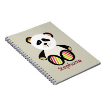 Gestreept Panda Gepersonaliseerd Spiraalvormig Not