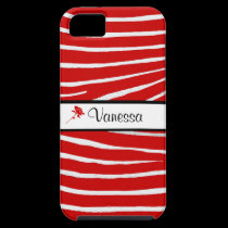 Gestreept Patroon/Rood+Personaliseer Naam casemate hoesje