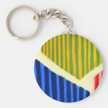 Gestreepte Veelhoeken (geometrisch expressionisme) Sleutelhanger