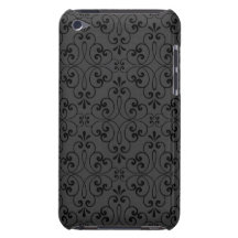 Geval van versierd damast het decoratieve zwarte e barely there iPod case