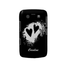 Gewaagde geval van twee harten het zwart-witte Bla Blackberry Bold Hoesjes