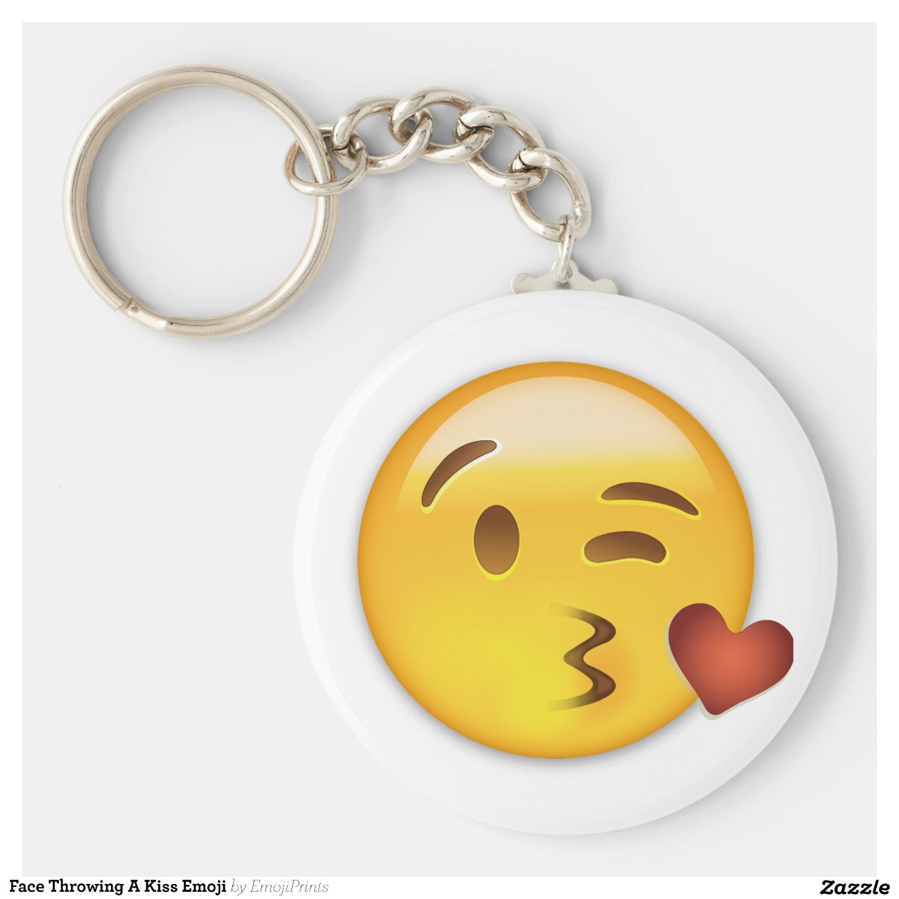 Gezicht die een Kus Emoji werpen Sleutel Hanger Zazzle