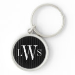 Gift Keychain van het Monogram van de Krijtstreep  sleutelhangers
