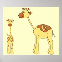 Girafe de bébé et d'adulte affiches