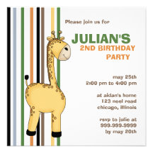Girafe • Invitation d'anniversaire
