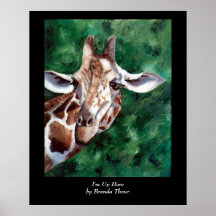 Girafe je suis vers le haut ici d'affiche
