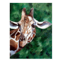 Girafe je suis vers le haut ici de carte postale