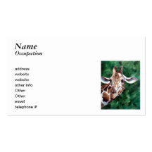 Girafe je suis vers le haut ici des cartes de visi cartes de visite personnelles