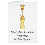 Girafe mignonne grande. Animal de bande dessinée Cartes De Vœux