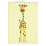 Girafe mignonne grande. Animal de bande dessinée Cartes
