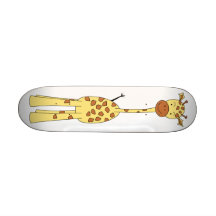 Girafe mignonne grande. Animal de bande dessinée Planches À Roulettes Customisées