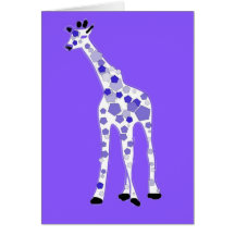 Girafe POURPRE Carte De Vœux