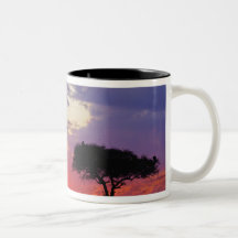 Girafe silhouettée au lever de soleil, Giraffa Tasse